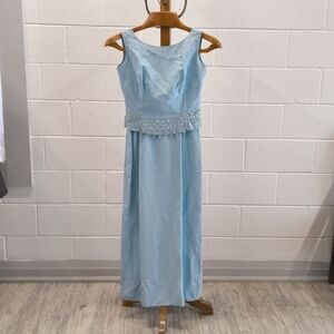 Vintage Beaded Powder Blue Gown – Great for Restoration or Upcycling